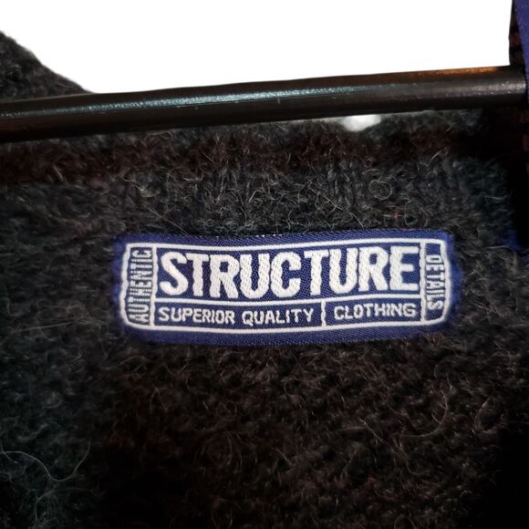 Structure Shetland Wool Sweater XL Nordic Knit Icelandic Style Woolmark Cert. - Picture 5 of 7